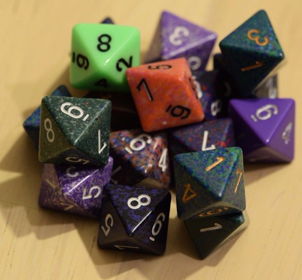 Random Set of 6 d8 Eight Sided RPG Dungeons and Dragons Dice (6) Chessex Magic