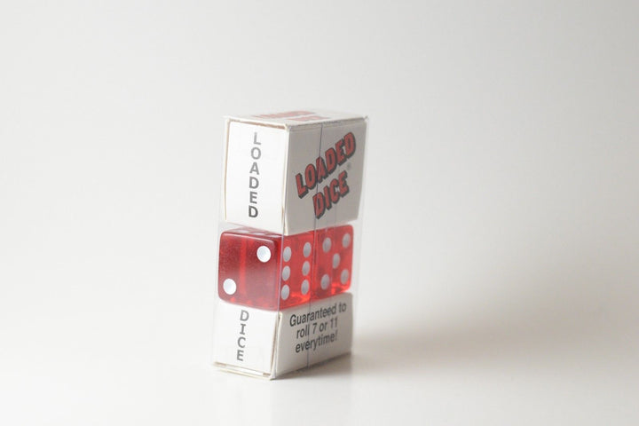 NEW Loaded Trick Transparent Red Dice Set Mis-Spotted 2, 5, 6 Only Not Weighted