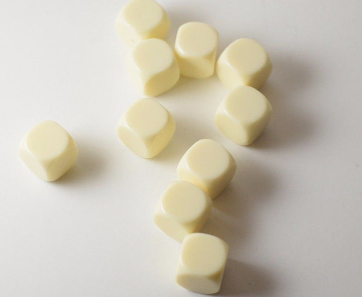 (Sold by Piece) Blank Ivory Dice / Counting Cubes 16mm D6 Square RPG Gaming Dice DIY