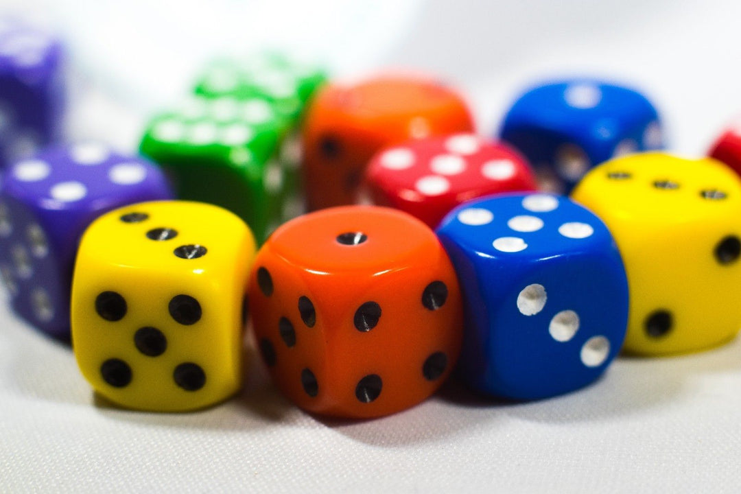 New Dice 12mm 6-sided Red Orange Yellow Green Blue Purple Small Rainbow 12 Dice