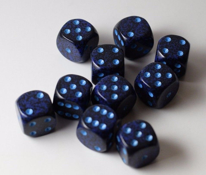 Speckled 16mm D6 RPG Chessex Dice Cobalt | Blue and Black (Sold per die)