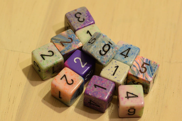 Random Set of 6 d6 Six Sided Numbers RPG Dungeons and Dragons Dice (6) Chessex