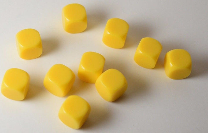 (Sold by Piece) Blank Yellow Dice / Counting Cubes 16mm D6 Square RPG Gaming Dice DIY