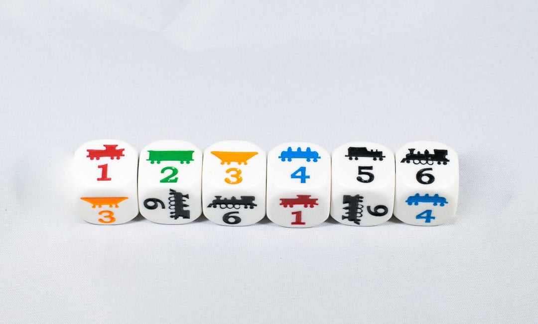 18mm Train Dice Colorful Learning Children Easy to Read Novelty Yahtzee School