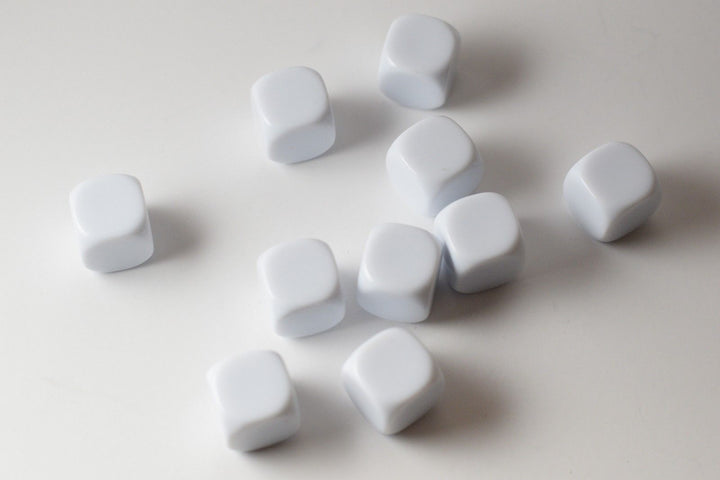 (Sold by Piece) Blank White Dice / Counting Cubes 16mm D6 Square RPG Gaming Dice DIY