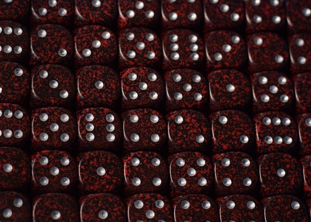 Silver Volcano Speckled 16mm D6 Pipped