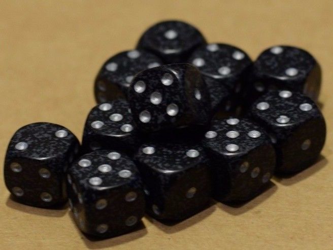 Ninja Speckled 12mm D6 Pipped