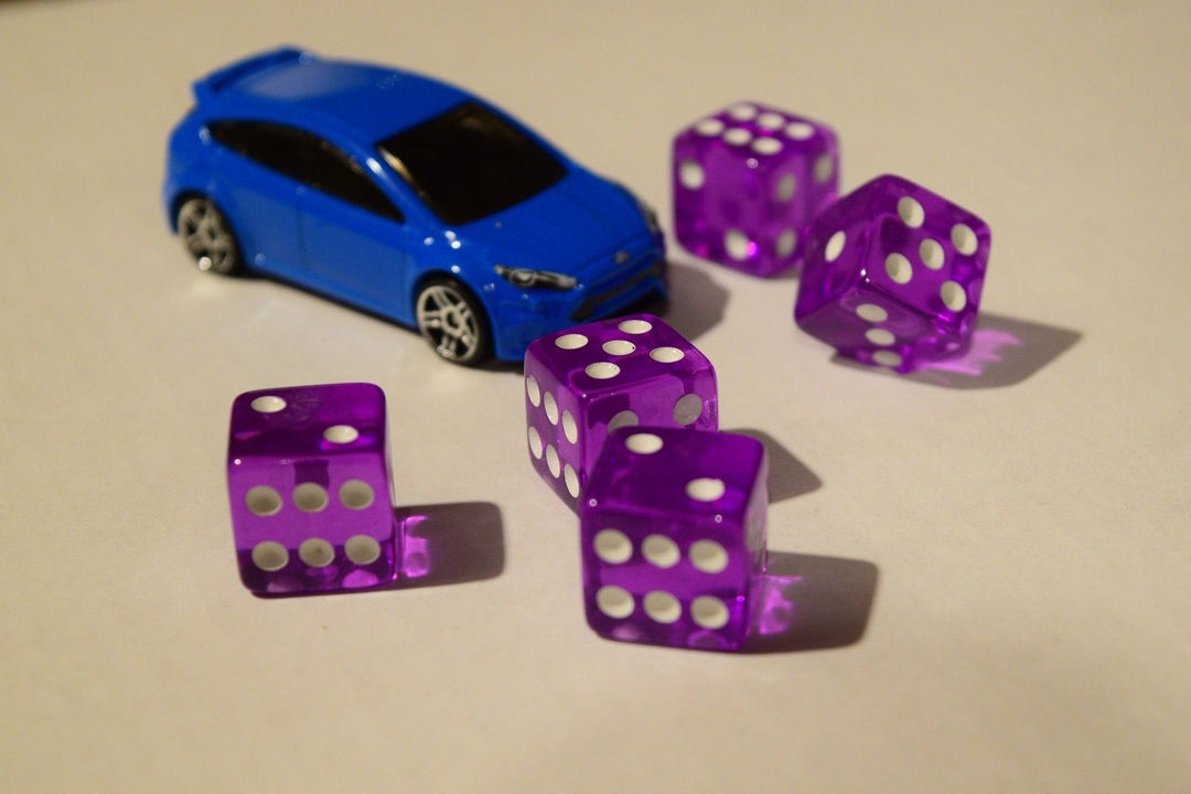 NEW Set of Purple Transparent 16mm Dice 5 Purple D6 RPG Bunco Home CASINO Games