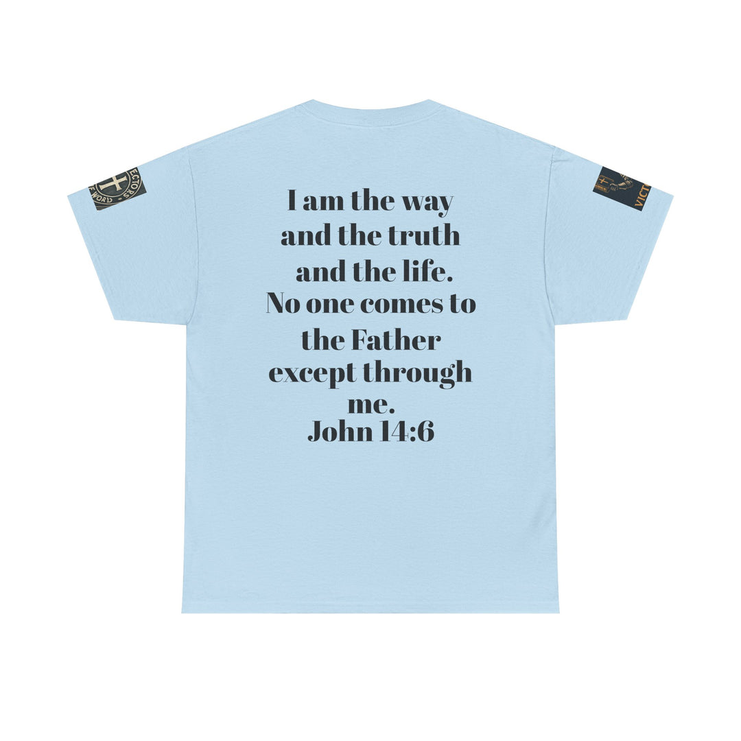 Protectors of the Word Premium Christian T-Shirt — 'Victory' Knight Design with John 14:6 Scripture