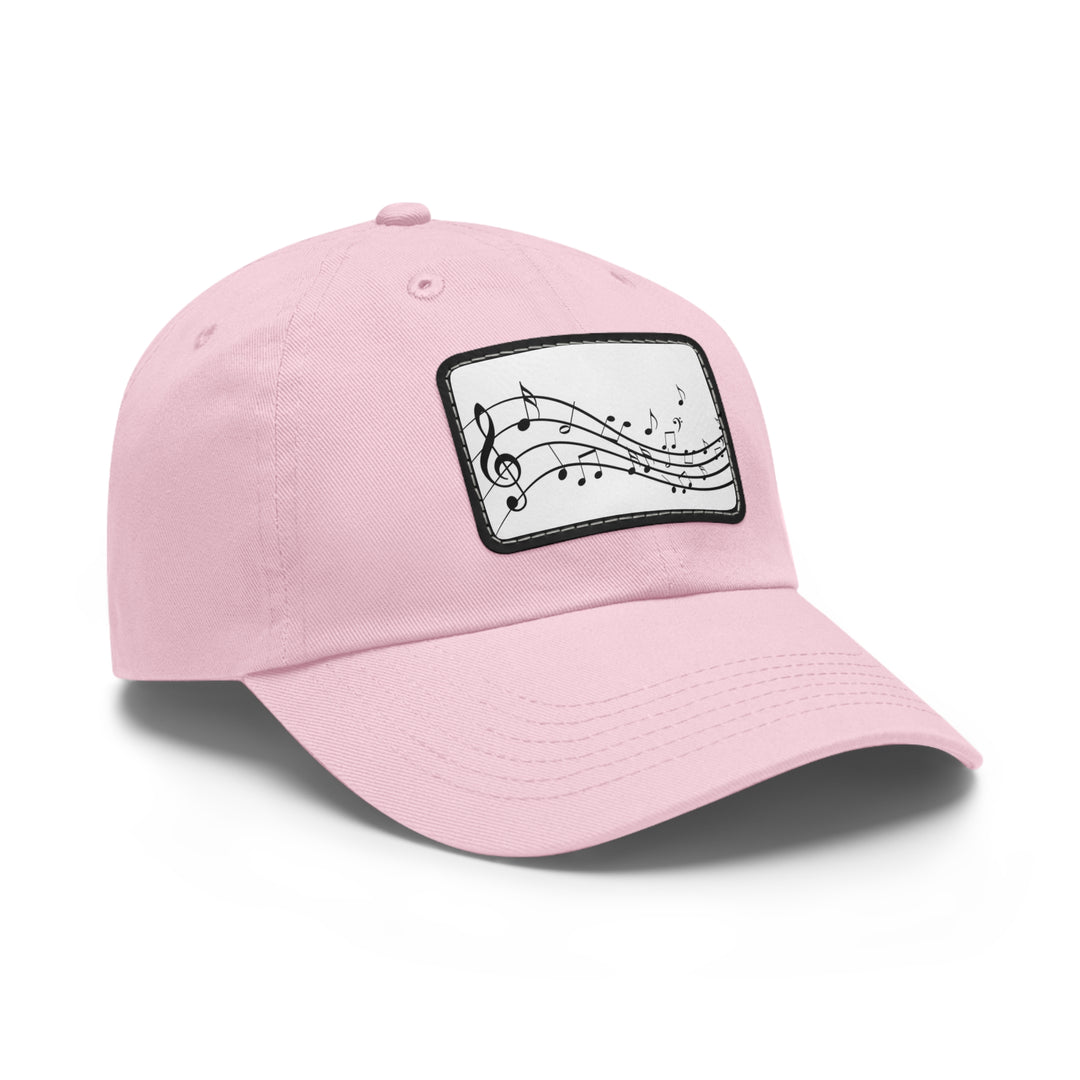 Music Clef Dad Hat with Leather Patch (Rectangle)