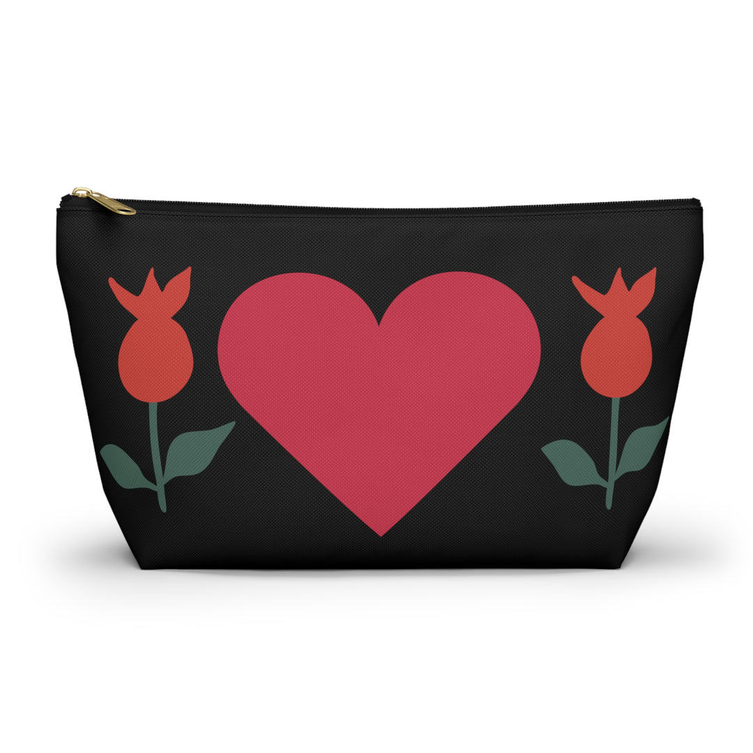 Heart and Flowers Accessory Pouch w T-bottom