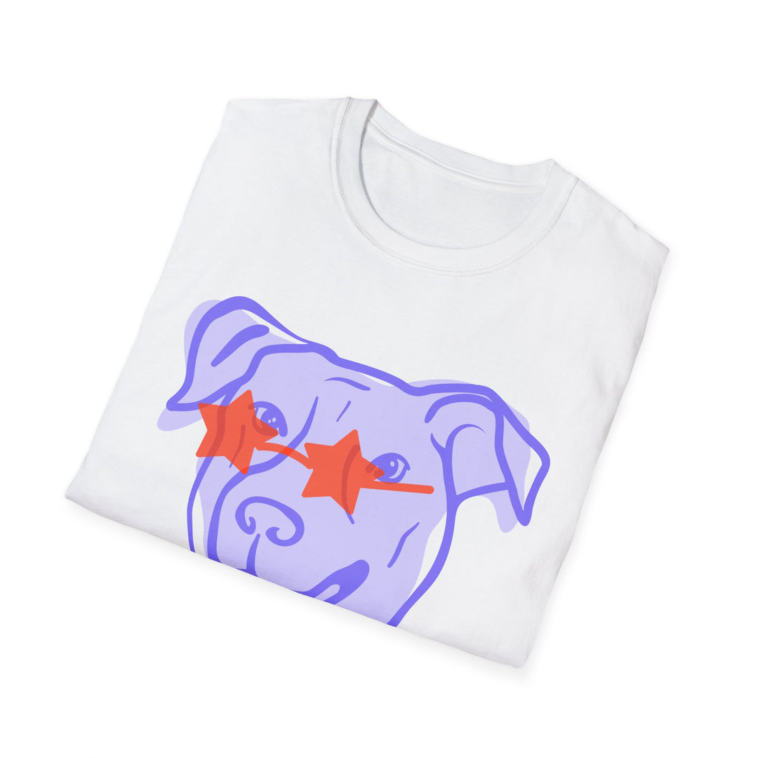 Puppy With Star Glasses Unisex Softstyle T-Shirt