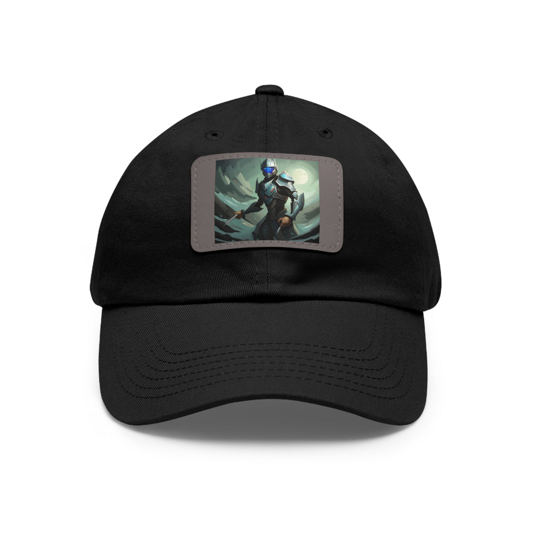 Futuristic Robot Dad Hat with Leather Patch (Rectangle)