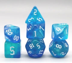 Remember Me Blue/Blue 7-Dice Set RPG DND