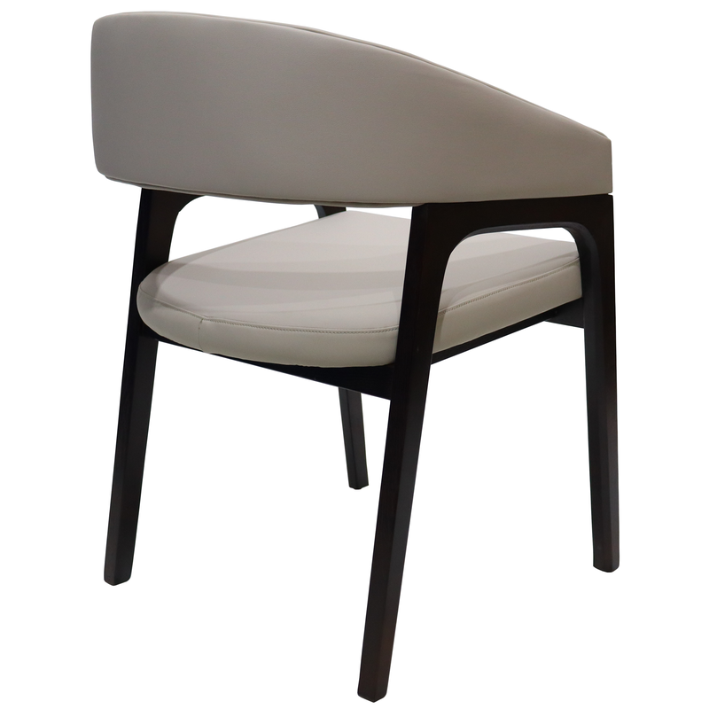 Leisuremod Cali Collection Modern Dining Chair in Taupe Back View.