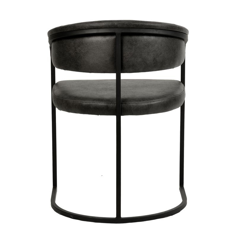 LeisureMod Aero Collection Modern Dining Chair in Charcoal Back View.