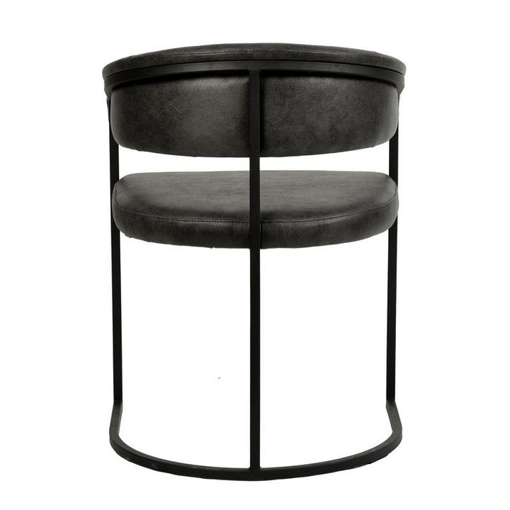 LeisureMod Aero Collection Modern Dining Chair in Charcoal Back View.