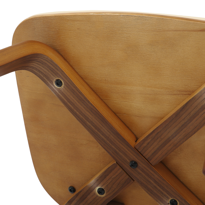 Modern Wooden Dining Chair with Walnut Color Frame in Cream in the Clivo Collection Bottom.