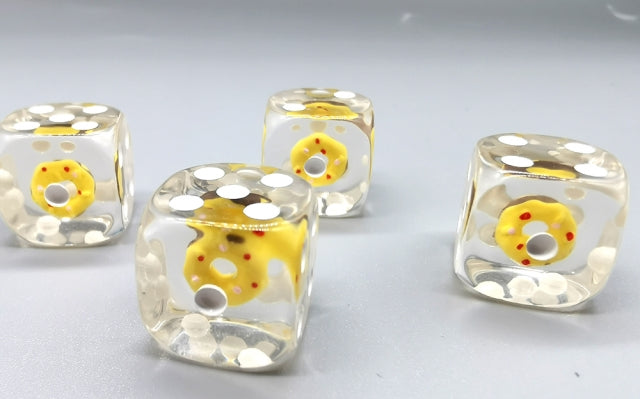 Yellow Donut Pipped d6 16mm (Custom Dice)