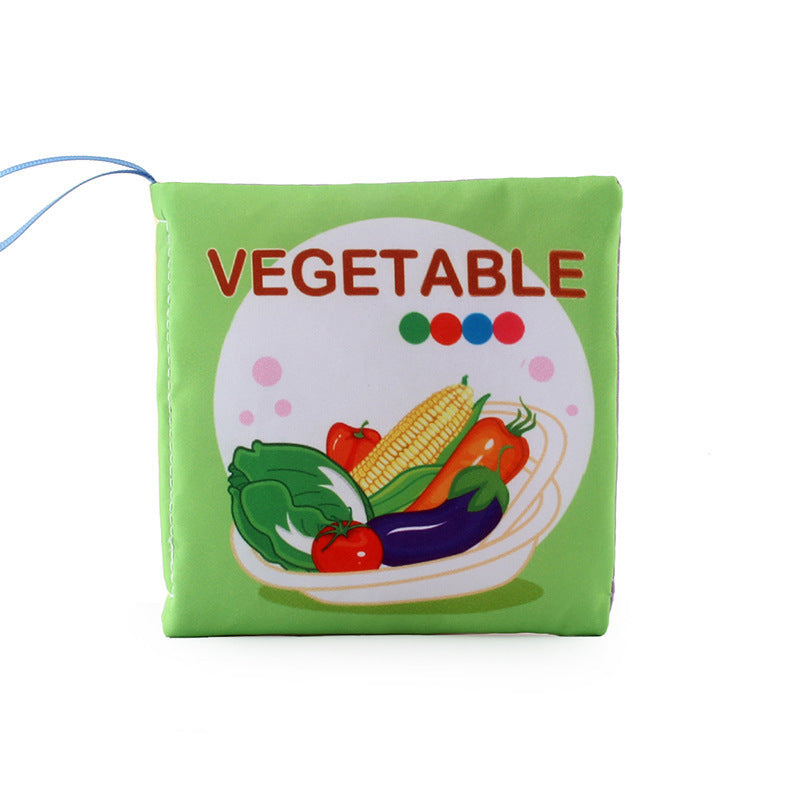 Green pouch with Vegetable text and illustrations of vegetables on a white background.