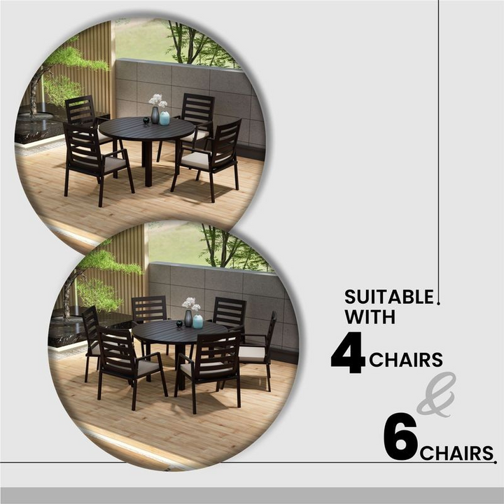 LeisureMod Chelsea 48″ Round Outdoor Aluminum Dining Table for Patio Information.