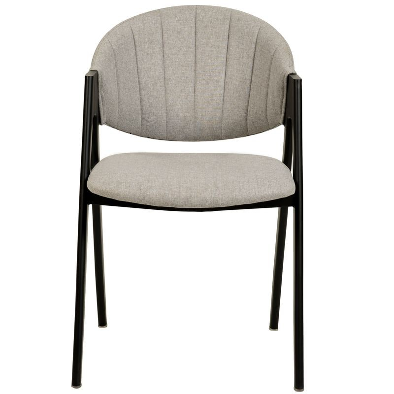 LeisureMod Savor Collection Modern Dining Chair in Grey Front View.