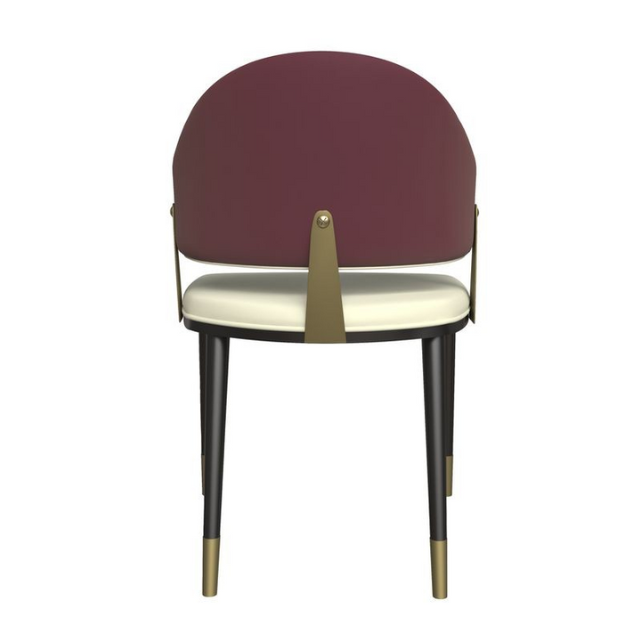 LeisureMod Aria Series Modern Dining Chair in Red Back.