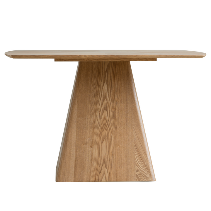 LeisureMod Zephry Collection Modern Dining Wooden Square Dining Table in Natural Wood Front.