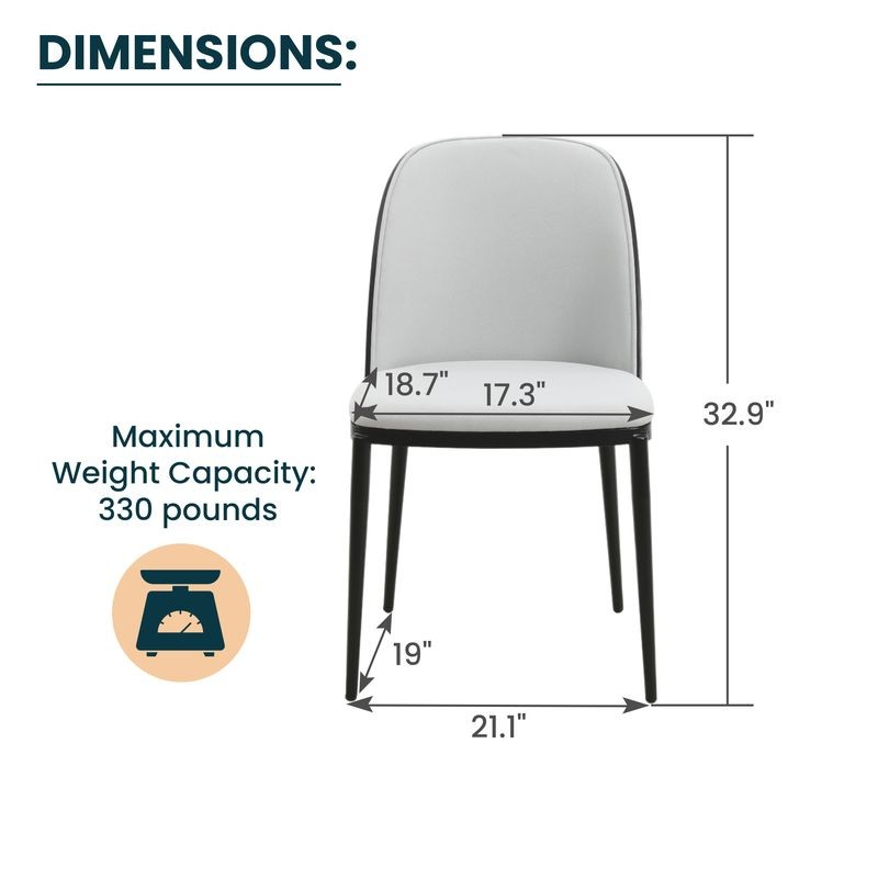 Chair with dimensions labeled on a white background.