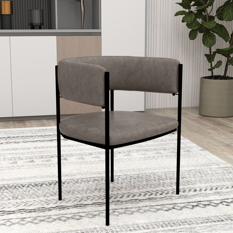 LeisureMod Cyril Collection Modern Chair in Charcoal with Background.