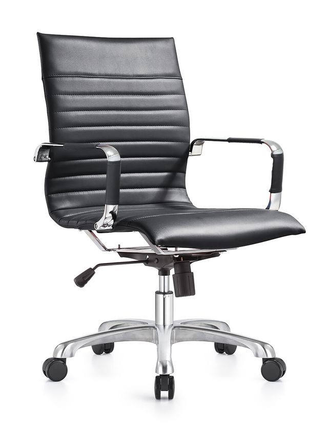 LeisureMod Harris Modern Adjustable Office Executive Swivel Chair Task Office Chair Black