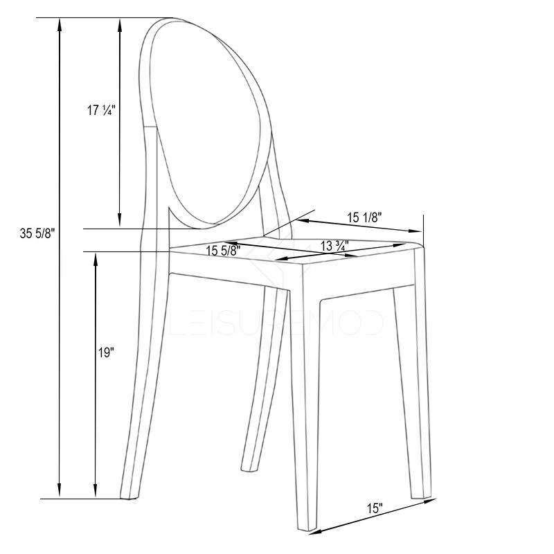 LeisureMod Marion Transparent Acrylic Modern Chair, Set of 2