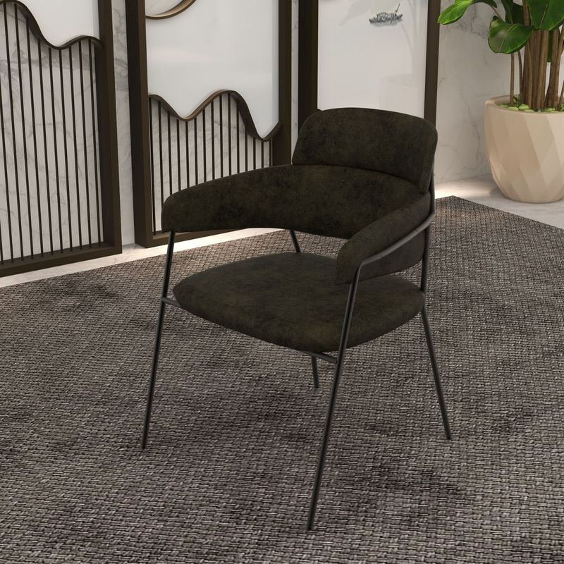 LeisureMod Axis Collection Modern Dining Chair in Charcoal with Background.