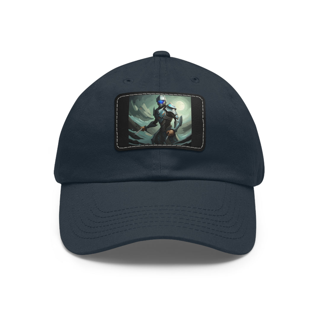 Futuristic Robot Dad Hat with Leather Patch (Rectangle)