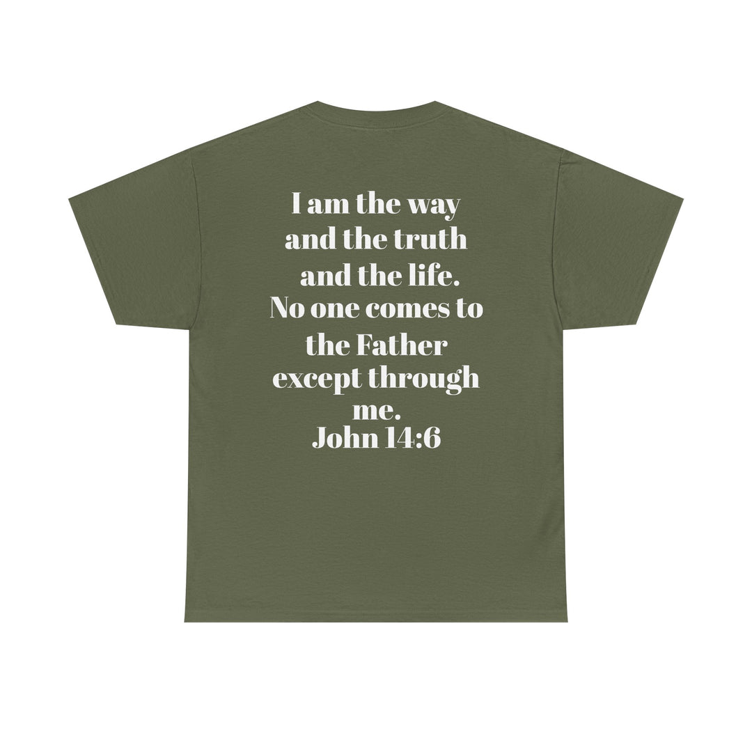 Protectors of the Word Christian T-Shirt No Sleeve Design — 'Victory' Knight Design with John 14:6 Scripture