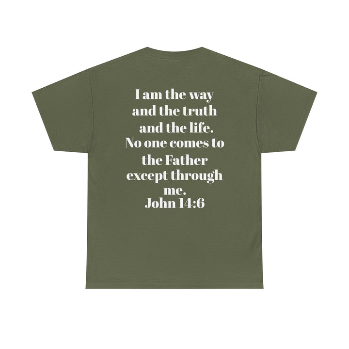 Protectors of the Word Christian T-Shirt No Sleeve Design — 'Victory' Knight Design with John 14:6 Scripture