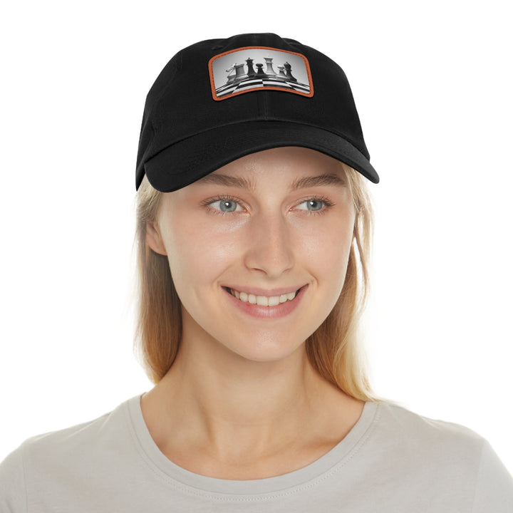 Chess Dad Hat with Leather Patch (Rectangle)