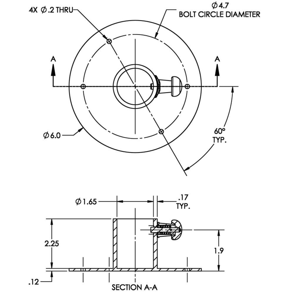 TACO Stainless Steel Table Base w/Locking Pin [F16-0006L]