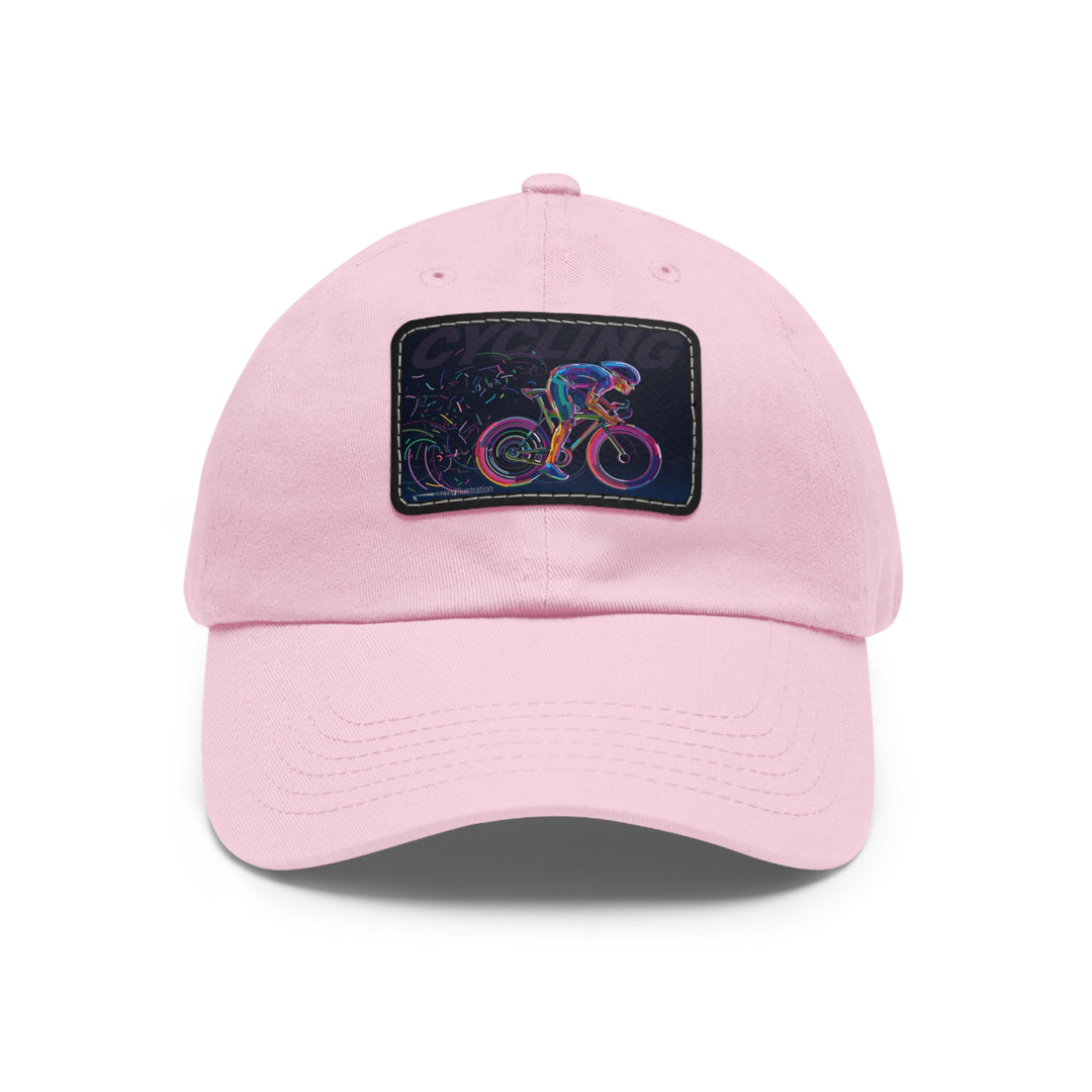 Cycling Dad Hat with Leather Patch (Rectangle)