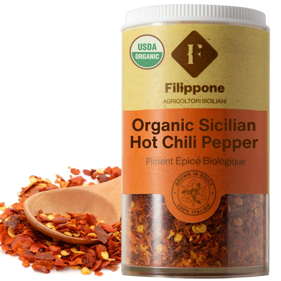 Filippone, Organic Chili Flakes, Italian Pepperoncino 0.70 oz. (20g)