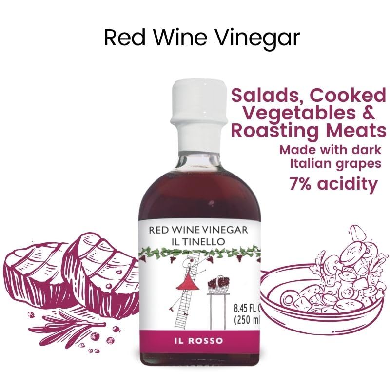 IL TINELLO, Red Wine Vinegar Aceto di Vino Rosso, (8.45 fluid oz) 250ml