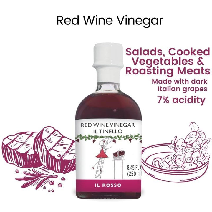 IL TINELLO, Red Wine Vinegar Aceto di Vino Rosso, (8.45 fluid oz) 250ml