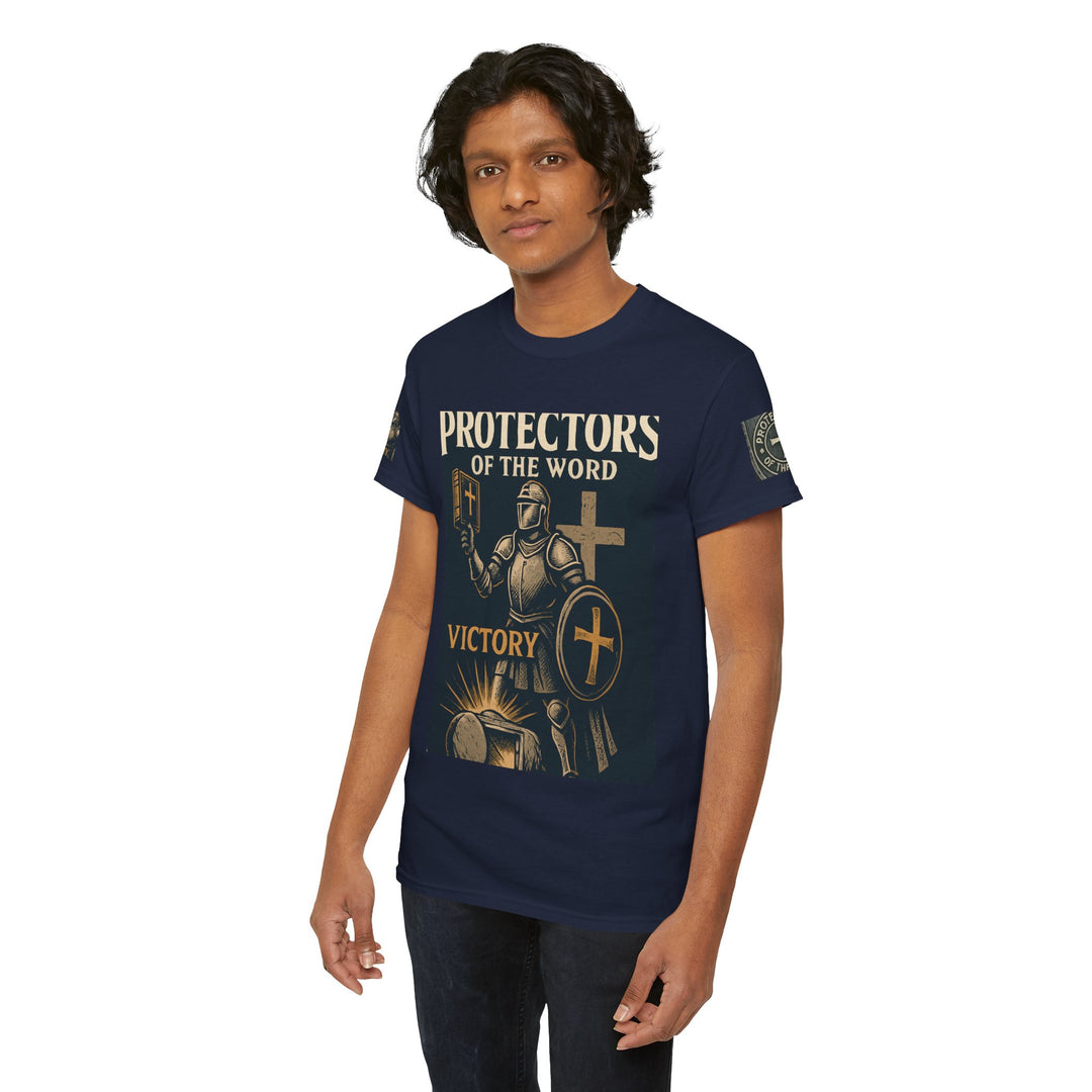 Protectors of the Word Premium Christian T-Shirt — 'Victory' Knight Design with John 14:6 Scripture