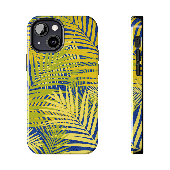 iPhone Palms on Blue Tough Phone Case