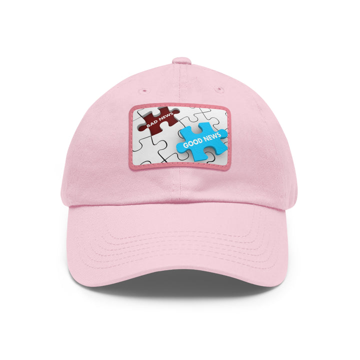 Good News Bad News Dad Hat with Leather Patch (Rectangle)