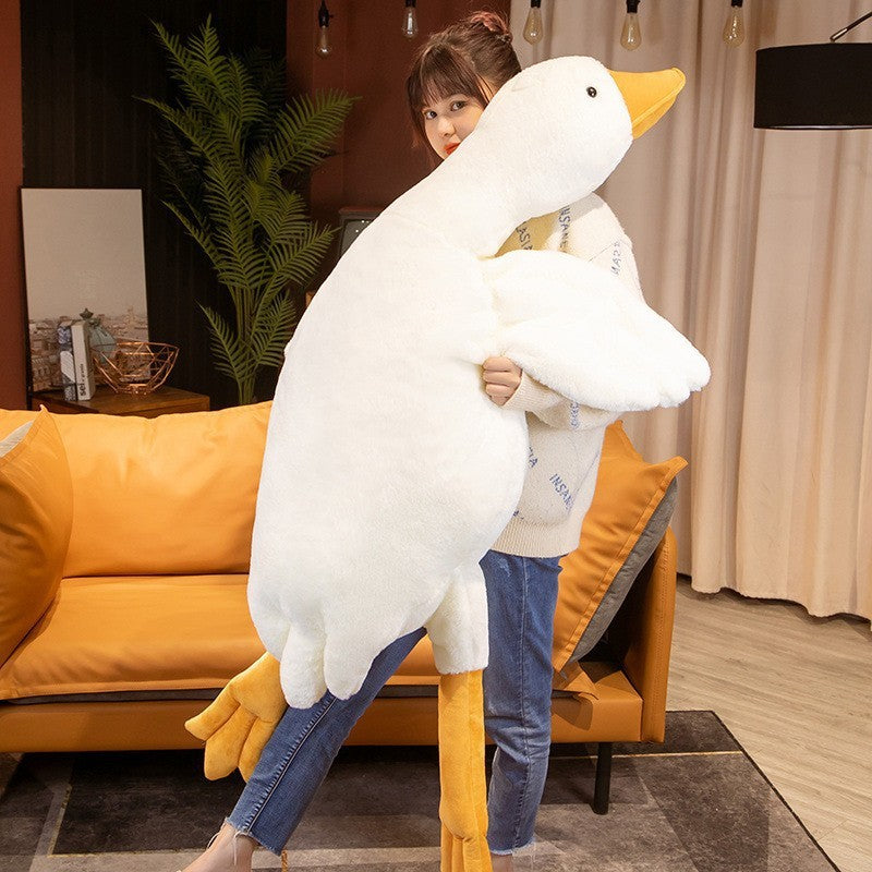 Big White Goose Plush Doll Pillow Soft Sleeping Toy for Kids and Adults