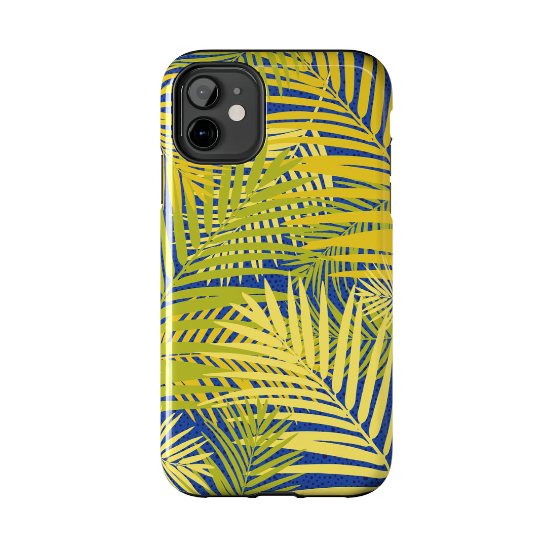 iPhone Palms on Blue Tough Phone Case