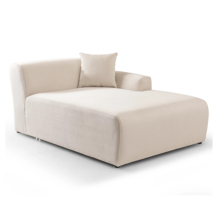 Mar U-Shape Corner Sofa Cream Corduroy Section.