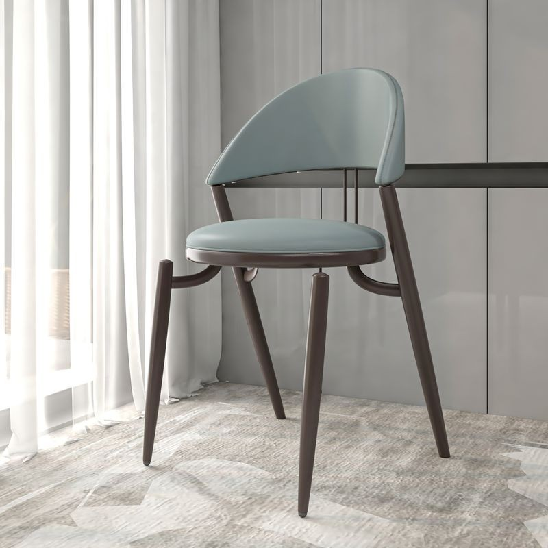 LeisureMod Venice Collection Modern Dining Chair In Light Grey with Background.