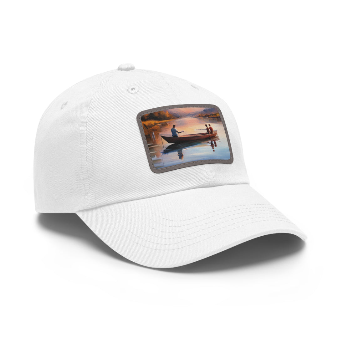 Fishing Boat Dad Hat with Leather Patch (Rectangle)